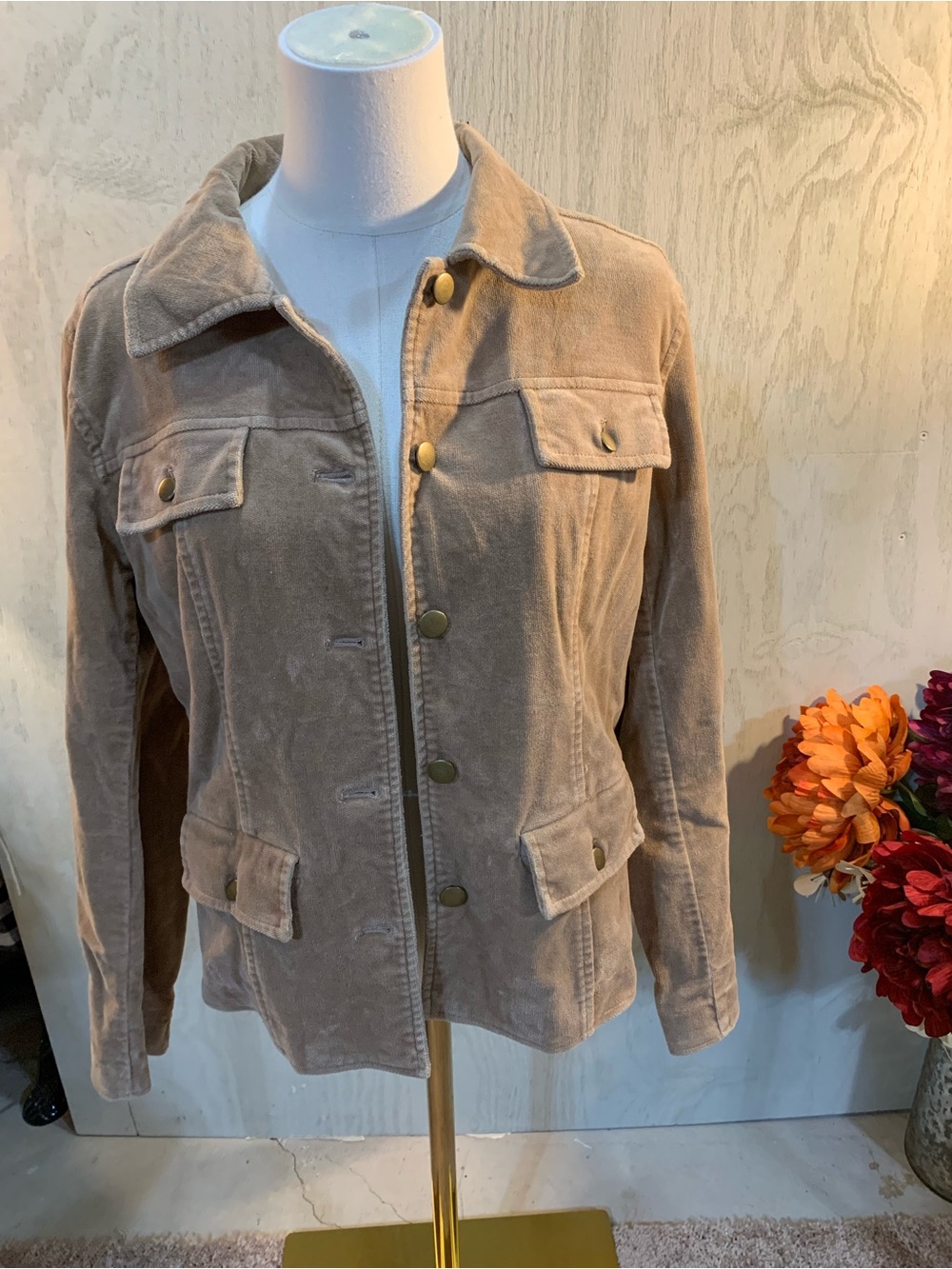Chadwicks Tan Corduroy Utility Jacket